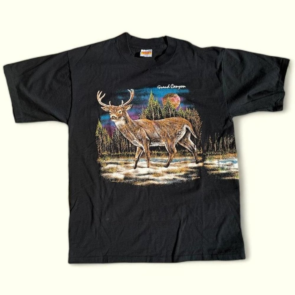 Vintage Single Stitch  Hazelwood Deer Graphic Shirt - Size XL